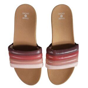 Shade & Shore Women Slide Sandals Purple Pink SZ 9 Slip On Open Toe Puffer Band